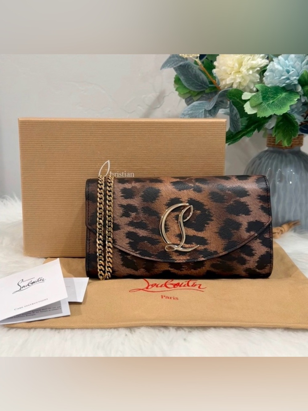 NEW✨Christian Louboutin Leopard Print Crossbody Bag/Clutch
